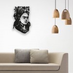 Frida Kahlo Figürlü Ahşap Duvar Panosu