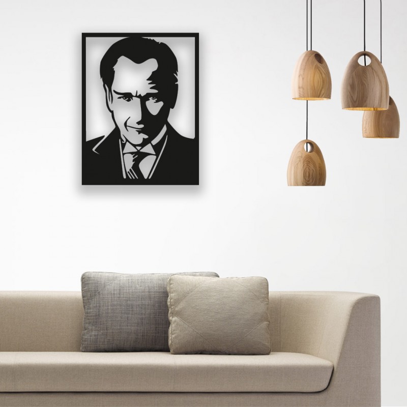 Atatürk Portresi Ahşap Duvar Panosu Atatürk Portresi Ahşap Duvar Panosu