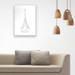 Eiffel Kulesi Desenli Ahşap Duvar Panosu