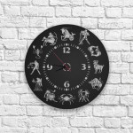 Astroloji Figürlü Ahşap Duvar Saati