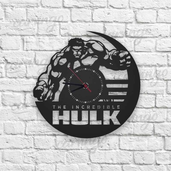 Hulk Figürlü Ahşap Duvar Saati
