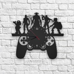 Playstation Tasarımlı Ahşap Duvar Saati